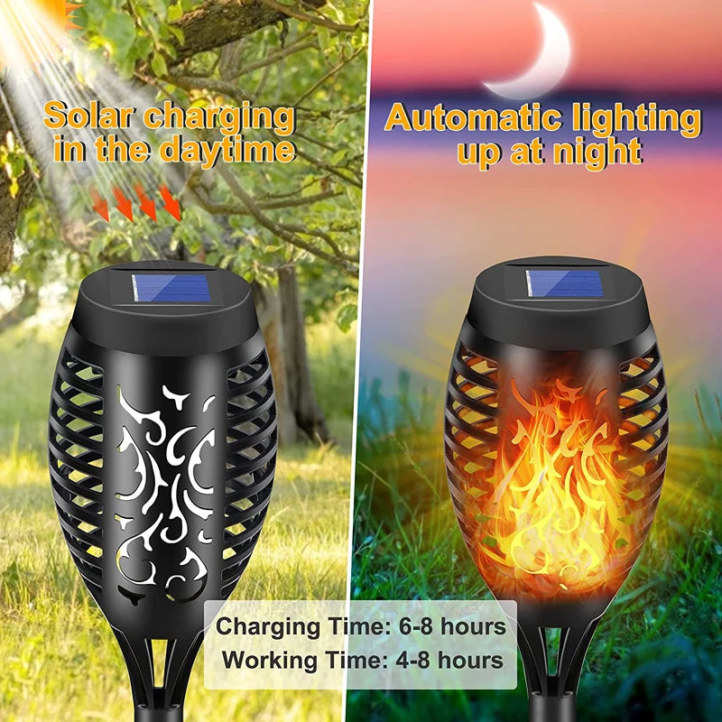 12/33 LED Solar Flame Lamp Outdoor Solar Torch