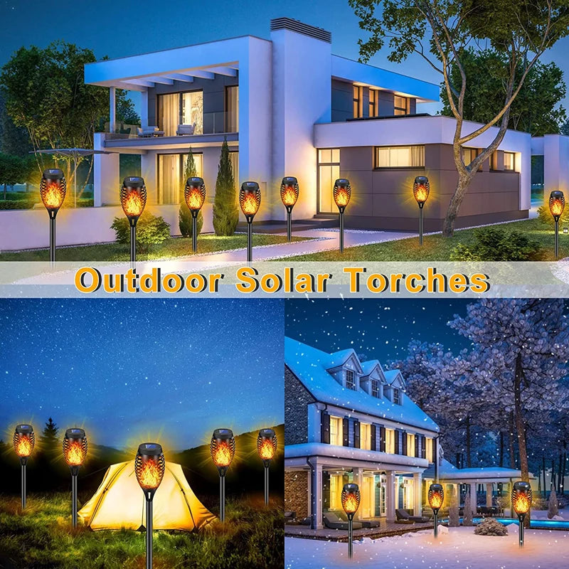 12/33 LED Solar Flame Lamp Outdoor Solar Torch