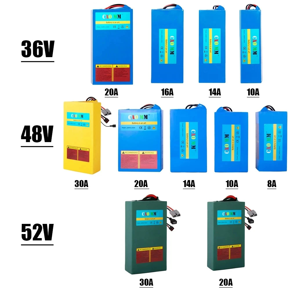 48V 36V 52V Electric Bike Battery with Charger - mygreatoutdoorescape