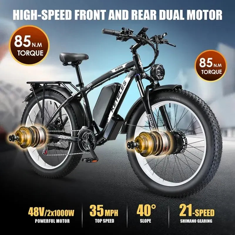 Electric Bicycle, Dual Motor. - mygreatoutdoorescape