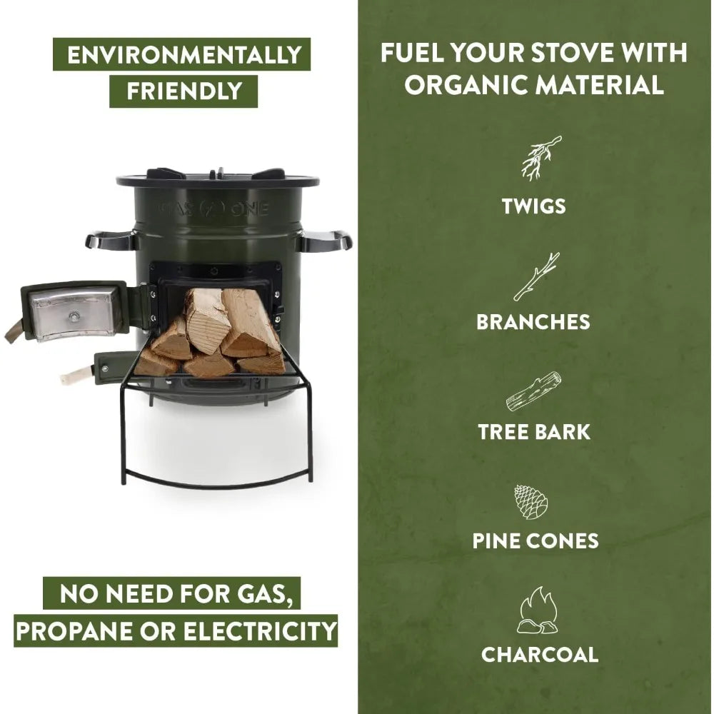 Premium Wood Burning Rocket Stove - mygreatoutdoorescape