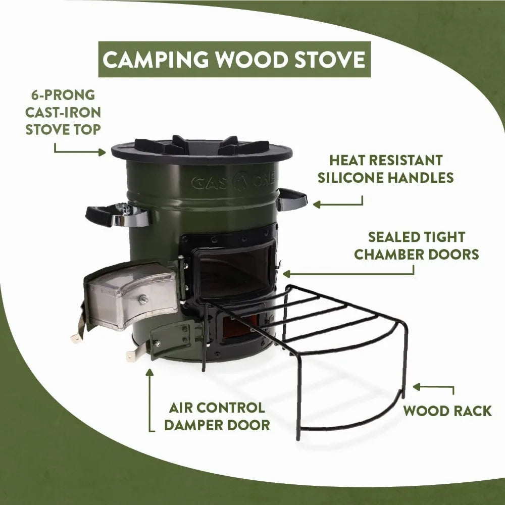 Premium Wood Burning Rocket Stove - mygreatoutdoorescape