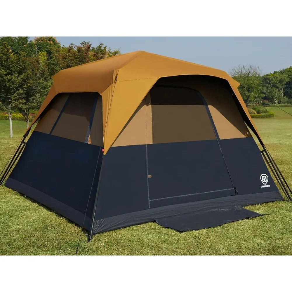 6 Person Camping Dark Tent with Rainfly