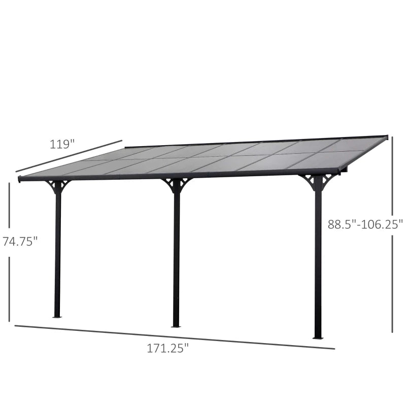 14.5' x 10' Pergola Patio Gazebo - mygreatoutdoorescape