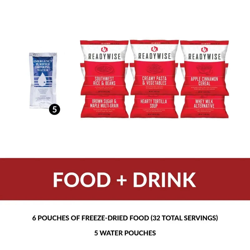 32 Servings of Emergency Food and Drink & Survival Kit - mygreatoutdoorescape