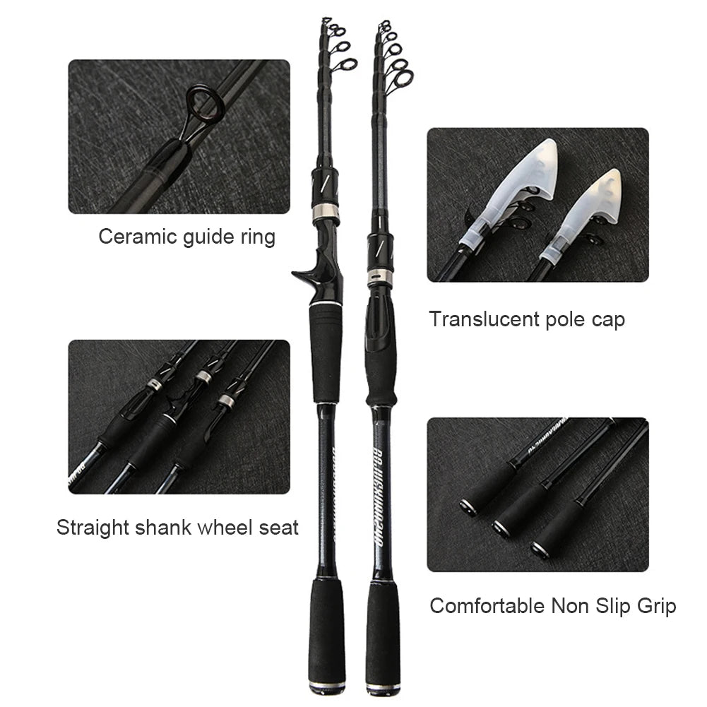 Spinning Baitcasting Casting Fishing Pole