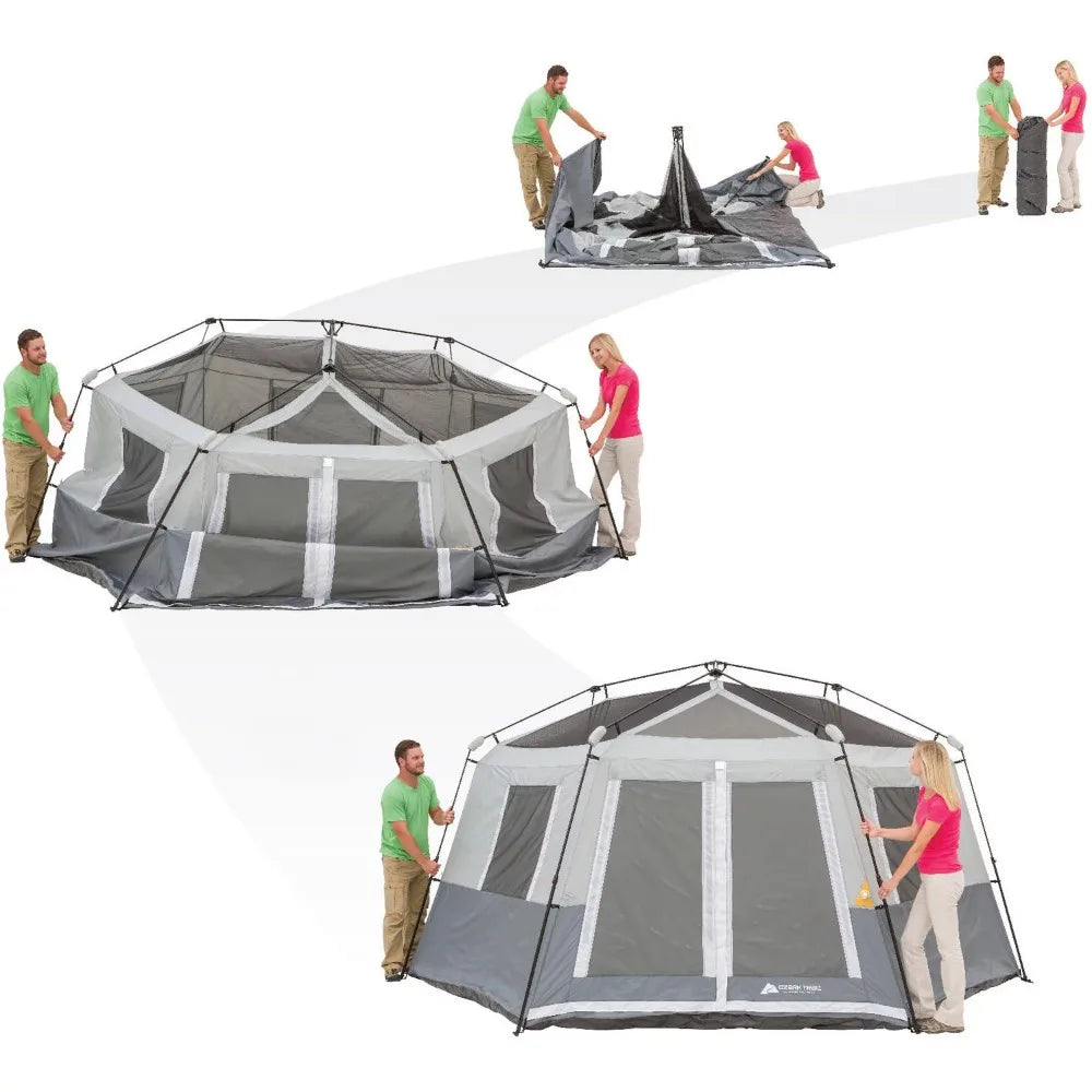 Ozark Trail 15' X 13' 8-Person Instant Hexagon Cabin Tent - mygreatoutdoorescape