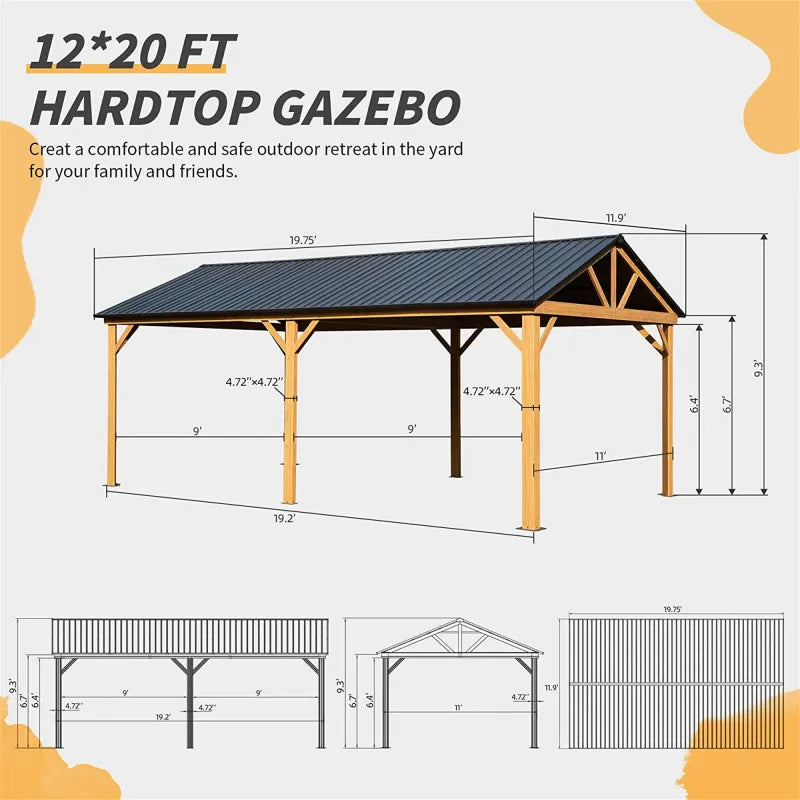 12x20ft Hardtop Gazebo - mygreatoutdoorescape