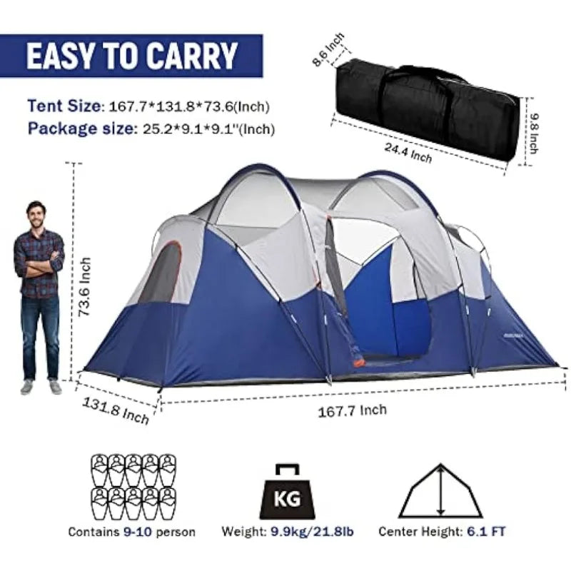 10 Person Camping Tent - mygreatoutdoorescape