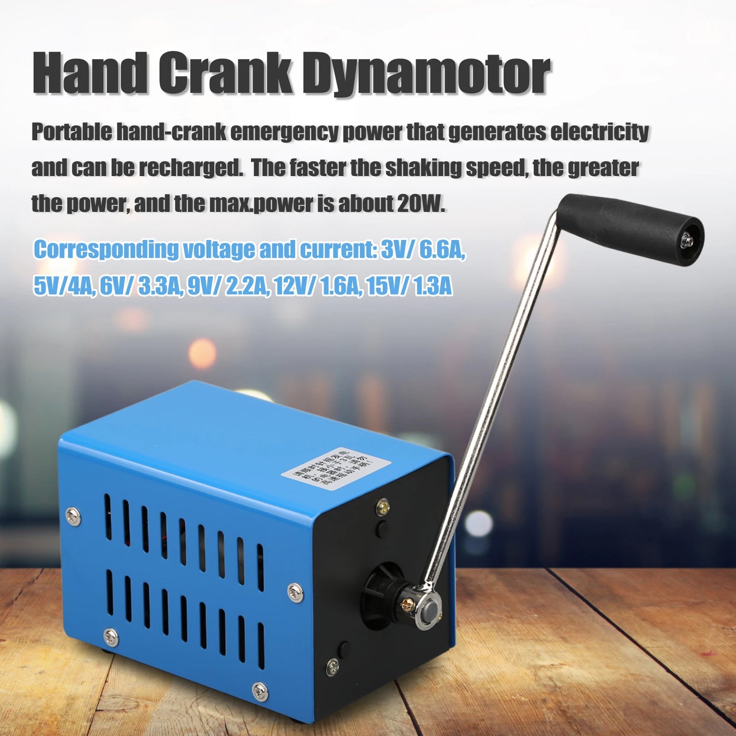 Hand Crank Dynamotor High Power Charger