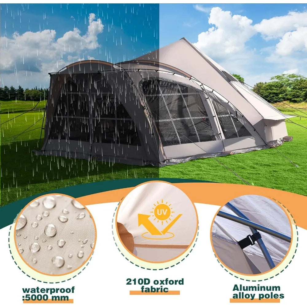 4/6/8 Person Family Tents with Rainfly