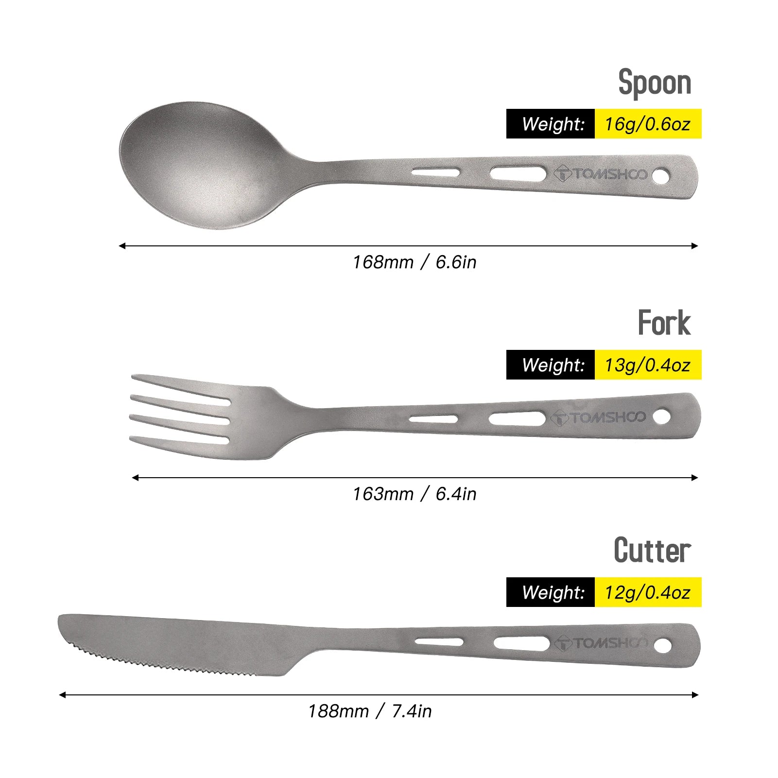 Titanium 3PCS Cutlery Set - mygreatoutdoorescape