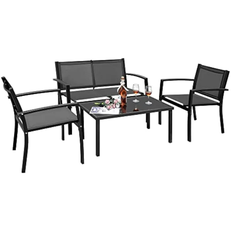 Flamaker 4 Pieces Outdoor Patio - mygreatoutdoorescape