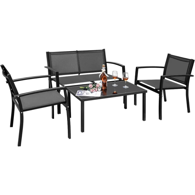 Flamaker 4 Pieces Outdoor Patio - mygreatoutdoorescape