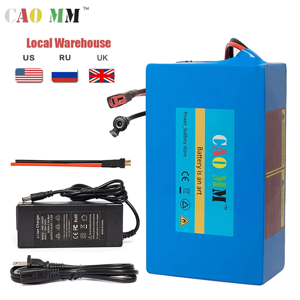 48V 36V 52V Electric Bike Battery with Charger - mygreatoutdoorescape