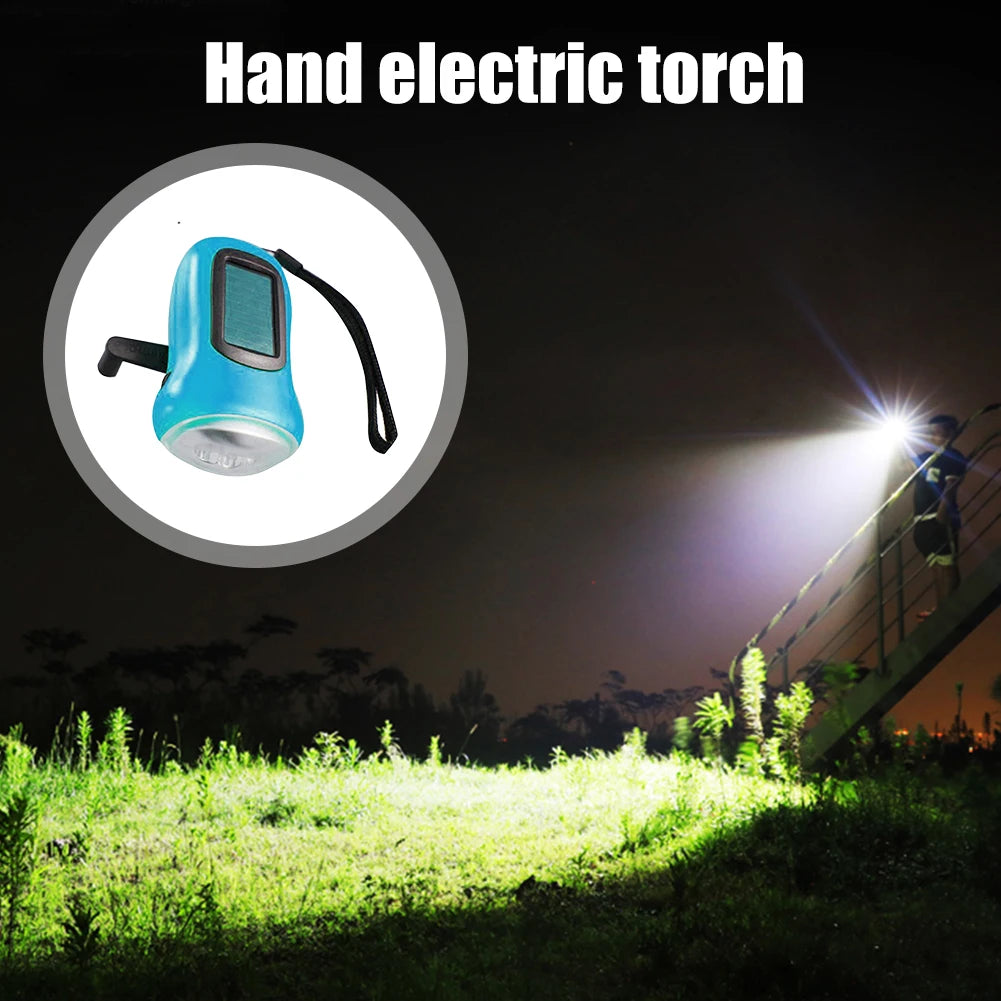 Emergency Hand Crank Dynamo Solar Flashlight