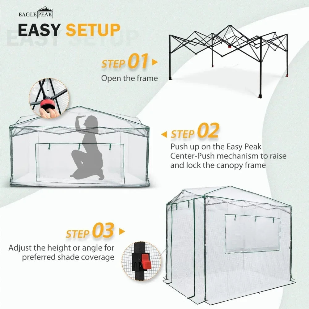 8x6ft Walk-in Pop-up Greenhouse