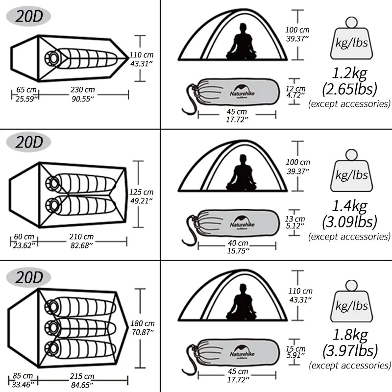 1 2 3 People Tent Ultralight - mygreatoutdoorescape