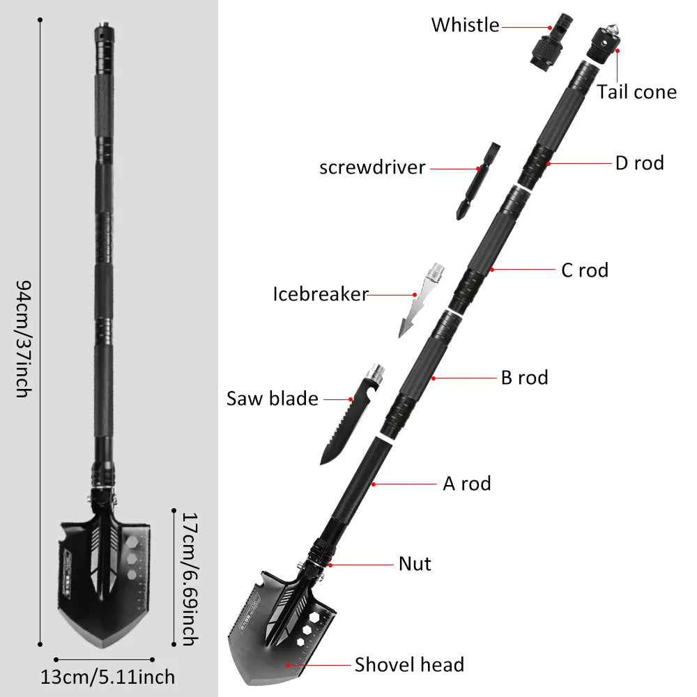 Multifunction Camping Shovel/Survival Tool Kit