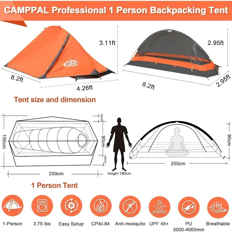 1 Person Tent for Camping & Hiking