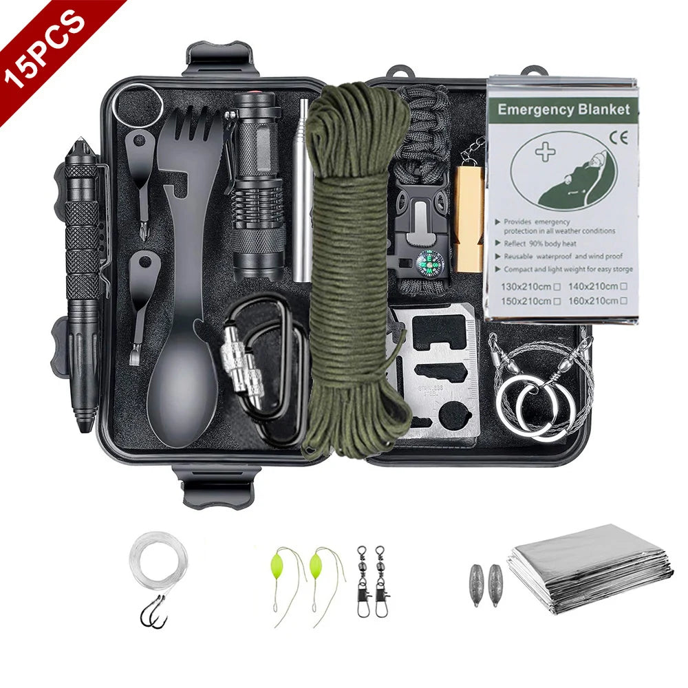 15 IN 1 Emergency Survival Kit Gear